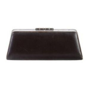 Tiffany & Co. Leather Sabrina Frame Clutch - Black